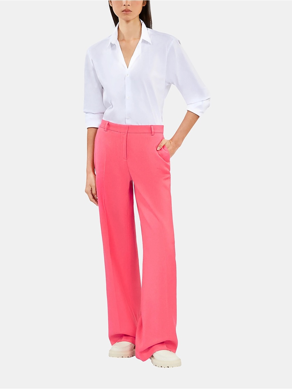 The Kooples Wide-Leg Trousers in Bright Pink size 26 NWT